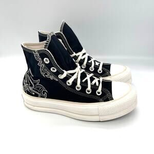 Converse Chuck Taylor All Star Lift High Western Embroidery Platform Shoes 5.5